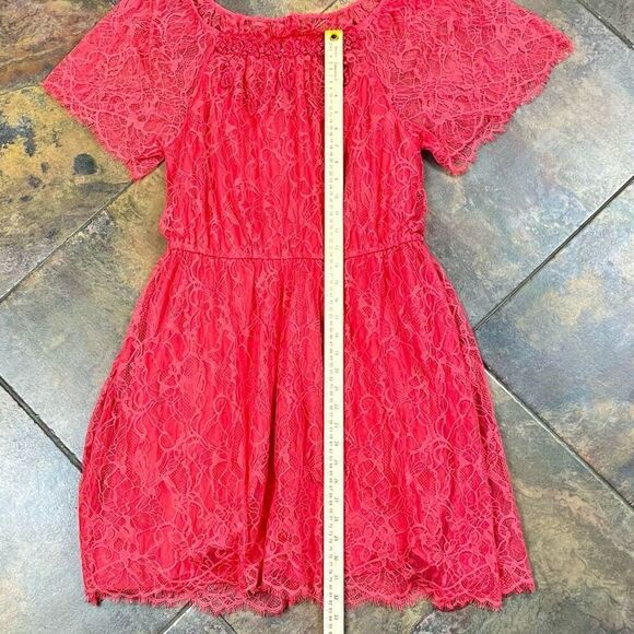 Free People Beaded Lace Vintage Style Mini Dress Large - Picture 6 of 10